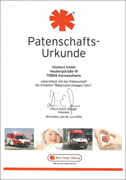 Urkunde Bj&ouml;rn-Steiger-Stiftung